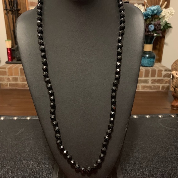 Jewelry Vintage Long Black Beaded Necklace Poshmark